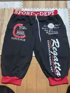 新品 ハーフパンツ XL 黒×赤 スポーツ ストリート