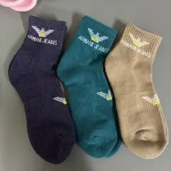 ARMANI JEANS リブ編みソックス 3足セット23-26cm稀少