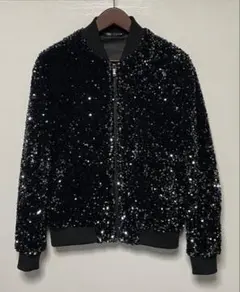 Lサイズ ZARA スパンコールボンバージャケット