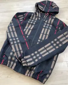 ★美品　チェック 柄　ナイロンジャケット　ウインドプレーカー　メンズ　M