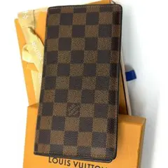 良品 ルイヴィトン ダミエ エベヌ ポルトフォイユ ブラザ 財布 二つ折り 茶色