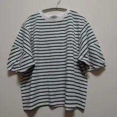 新品タグ付き　サマンサモスモス　ボーダーコクーンスリーブＴシャツ　グリーン