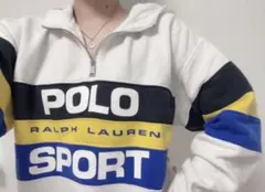 レアなPOLO SPORTS♡ラルフローレン　ロゴスウェットハーフジップパーカー