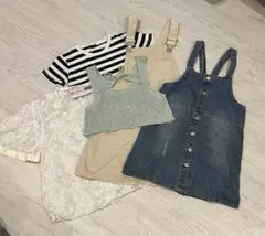 130 バースデイ　キッズ服 まとめ売り　サロペット デニム レース　セット