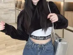 Calvin Klein 2in1 Velvet Hoodie カルバンクライン