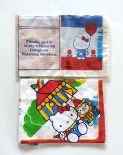 【未開封】サンリオ　ハローキティ　ハンカチ　2枚　1976　昭和レトロ