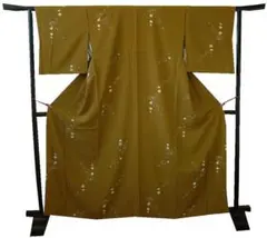 美品 お茶事に最適 縮緬地 うそつき袖 小紋（正絹）仕立上り＜KK1069＞