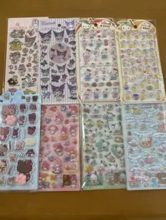 8枚セットまとめ売りオーロラシール硬めシールおしりシールぷっくり立体シール