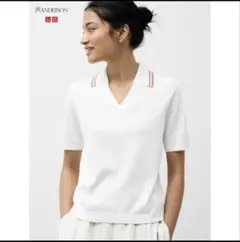 JW ANDERSON ユニクロ アイボリー Vネック ポロシャツ L