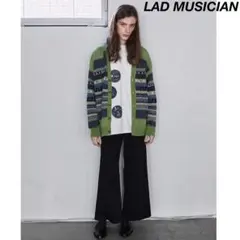 希少 美品 ラッドミュージシャン リネン 総柄 Vネック ニット カーディガンのサムネイル