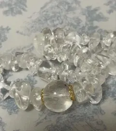 水晶さざれブレス　内周約16cm 水晶11.5mm丸玉使用
