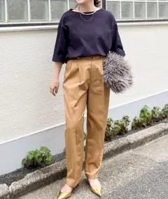 ノーリーズ　ウォッシャブル Premium TWLL オトナチノパンツ　キャメルのサムネイル