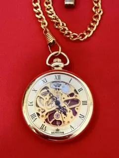 ジャンク品扱い ★☆ SALVECCHIO サルベキオ スケルトン 懐中時計