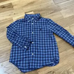 Ralph Lauren ネイビー系チェック 長袖シャツ　100センチ