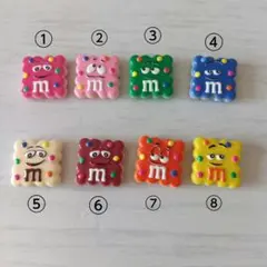 М　チョコ　ビーズ　アクリル　カスタムボールペン　ストラップ　ジャラジャラ