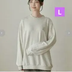 新品未使用　しまむら choco 刺繍スウェット アイボリー　L