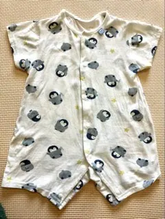 【60〜70cm ペンギン柄ロンパース／綿100％】