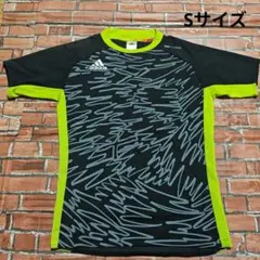 adidas　サッカー　 グラフィック半袖シャツ S 黒/黄 プラクティスシャツ