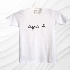 【匿名配送】アニエスベー　agnès b.　ロゴT　白　サイズ2(Мサイズ相当)