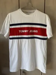 TOMMY JEANS トミージーンズ フロントロゴパネル Tシャツ 白 S