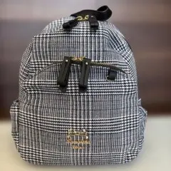 美品　Samantha Vega チェックサイドリボンリュック ブラック