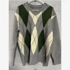 BEBEGINGアーガイル柄 ニットセーター