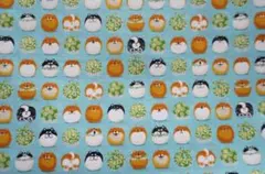 柴犬　プリント　３０×１５０ｃｍ　綿生地　日本製　かわいい　水色　黒柴　赤柴