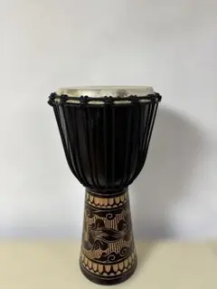 バリ島購入】木彫り ジャンベ (民族楽器・打楽器) インテリアにも