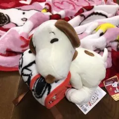 スヌーピー ぬいぐるみとブランケットセット２枚