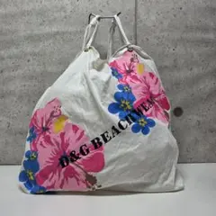 D&G BEACHWEAR トートバッグ 花柄 ホワイト