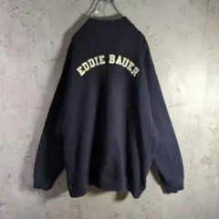 Eddie Bauer XL ジップスウェット バックロゴ ビッグサイズのサムネイル
