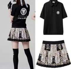 UTAA ゴルフ ウェア レディース半袖 ポロシャツスカート2点セット