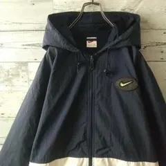 希少☆90s ナイキ ラバーロゴ フード ナイロンジャケット M～L相当