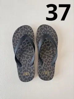 ZARA レオパード柄 ビーチサンダル 37のサムネイル