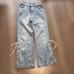 【repipi armario】デニムフレアパンツ　M 150〜160cm