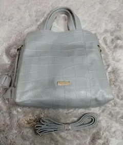 【BARCOS】ハンドバッグ 2way クロコダイル型押し レザー