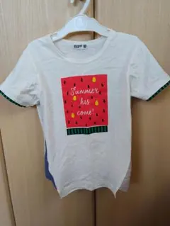 RAG MART 半袖Tシャツ 130 白 スイカ風デザイン 男の子 美品