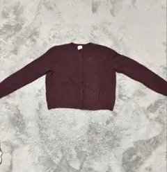 バーガンディ カーディガン 長袖