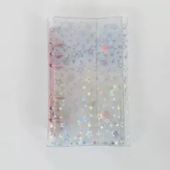 シール帳 キラキラ A6 星柄 クリアバインダー リフィル付　2点セット