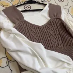INGNI ニットベスト付きブラウス
