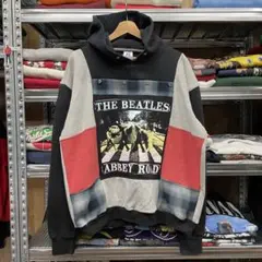 バンドプリント 古着リメイク パーカー