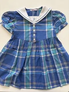 Familiar チェック柄 半袖ワンピース 100