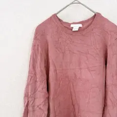 美品✨H＆M【M】ピンク クルーネック ニットセーター 春色 長袖 可愛い