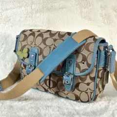 【希少】COACH シグネチャー ソーホー 蝶チャーム ショルダー Y2K