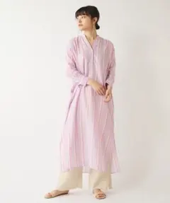 ヌキテパ ストライプシャツワンピース ピンク ne Quittez pas - メルカリ