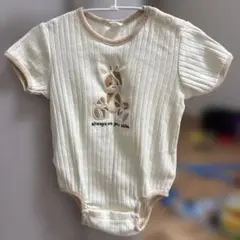 キリン刺繍 半袖ロンパース コトリ　バースデイ　80