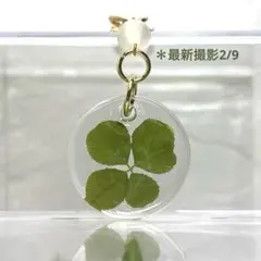 四つ葉のクローバーゴールドＢ　レジンキーホルダー　ハンドメイド