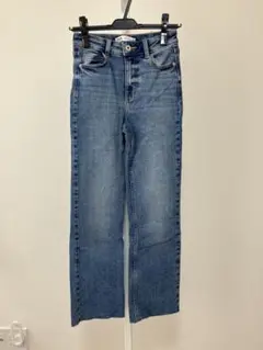 【新品】ZARA ザラ ストレートデニム ミニフレア クロップド 32