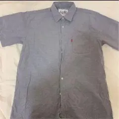 グレー 半袖ボタンダウンシャツ