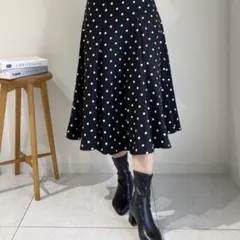 Loueme ドットフレアロングスカートのサムネイル